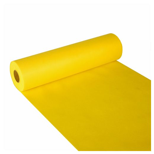 Chemin de table, aspect tissu, non tissé "soft selection" 24 m x 40 cm jaune 1