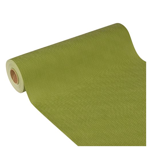 Chemin de table, aspect tissu, non tissé "soft selection plus" 24 m x 40 cm vert olive 1