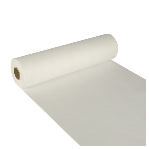 Chemin de table, aspect tissu, non tissé "soft selection" 24 m x 40 cm blanc 1