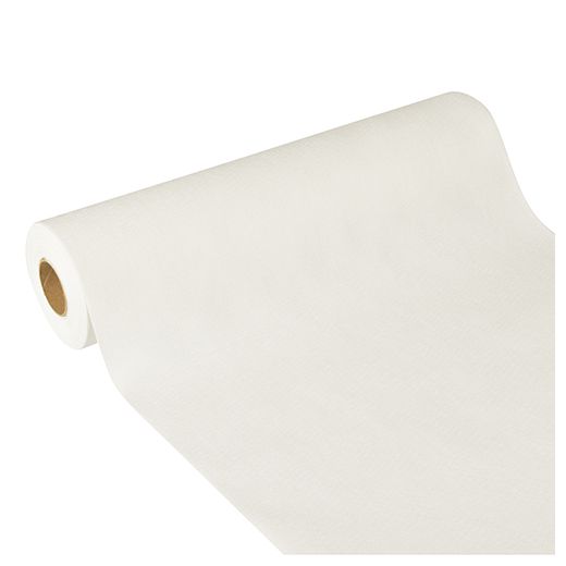 Chemin de table, aspect tissu, non tissé "soft selection plus" 24 m x 40 cm blanc 1