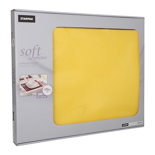 Sets de table, aspect tissu, non tissé "soft selection" 30 cm x 40 cm jaune 1