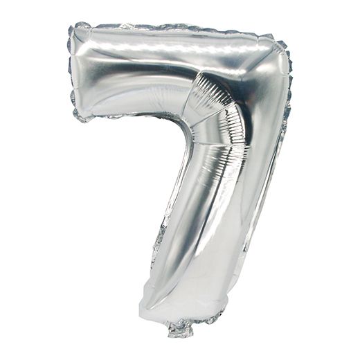 Ballon aluminium 35 cm x 20 cm argent "7" 1