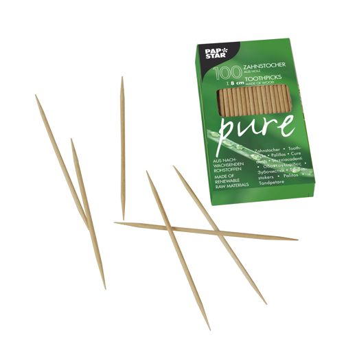 Cure dents, bois "pure" rond 8 cm 1