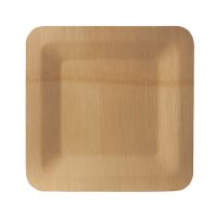 Assiettes, en bambou "pure" rectangulaire 1,5 cm x 23 cm x 23 cm