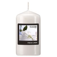 "Flavour by GALA" Bougie cylindrique parfumée Ø 58 mm · 110 mm blanc - Fresh Linen
