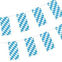 Guirlande de drapeaux, papier 10 m "Bavarois bleu" ininflammable