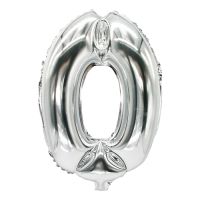 Ballon aluminium 35 cm x 20 cm argent "0"