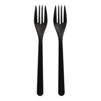 Fourchettes (réutilisables), PP 18,5 cm, noir, ultra résistant