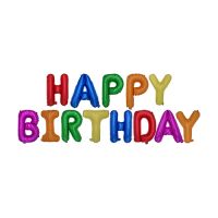 Set de ballons aluminium couleurs assorties "Happy Birthday"