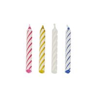 Bougies d'anniversaire 6 cm couleurs assorties