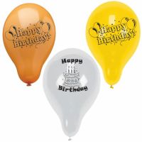 Ballons Ø 22 cm couleurs assorties "Happy Birthday"