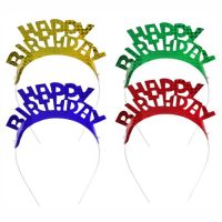 Serre tête, diadème couleurs assorties "Happy Birthday" "Metallic"