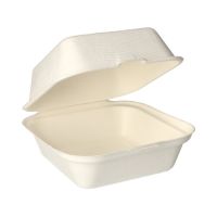 Boîtes à Hamburger, canne à sucre 8 cm x 14 cm x 15 cm blanc