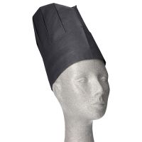 "WORK-INN/-PS" Toque de cuisinier, crépon 23 cm x 27,7 cm noir "Provence" dimension réglable