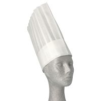 "WORK-INN/-PS" Toque de cuisinier, viscose 30 cm x 28 cm blanc "Toskana" ajustable, lissé