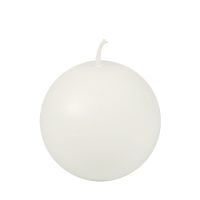 Bougie boule Ø 80 mm blanc en 100 % stéarine