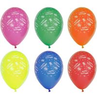 Ballons Ø 29 cm couleurs assorties "Happy Birthday"
