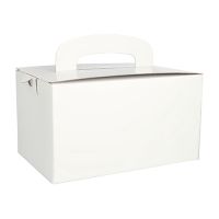 Boîtes pour gâteaux en carton rectangulaire 12,5 cm x 15,5 cm x 22,5 cm blanc avec poignée