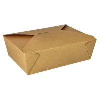 Boîtes repas à emporter, carton "pure" 2000 ml 15,5 cm x 21,5 cm x 6,5 cm marron