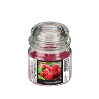 "Flavour by GALA" Bougie en bonbonnière à verre, MAXI Ø 90 mm · 120 mm lie de vin - Wild Raspberry
