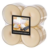 "Flavour by GALA" Bougies parfumées maxi Ø 59 mm · 24 mm ivoire - Sandalwood-Vanilla en polycarbonate