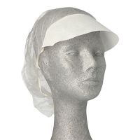 "Medi-Inn®" Bonnet non-tissé Ø 52 cm blanc avec visière