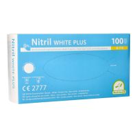 "Medi-Inn® PS" Gants, Nitrile, sans poudre "White Plus" blanc Taille S
