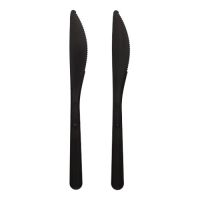 Couteaux (réutilisables) PP 18,5 cm, noir, très résistant
