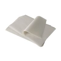 Papier d'emballage 1/8 feuille, "pure" rectangulaire 37,5 cm x 25 cm blanc , enduction cire de palme à 12,5 kg, résistant à la graisse