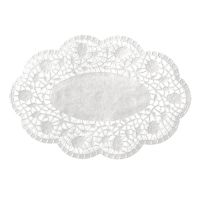 Napperons pour assiettes et sous-tasses ovale 18 cm x 13 cm blanc