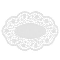 Napperons pour assiettes et sous-tasses ovale 22 cm x 15 cm blanc