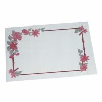 Sets de table, papier 30 cm x 40 cm blanc "Fleurs"