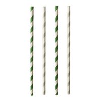Pailles en papier Ø 6 mm · 20 cm couleurs assorties "Stripes"