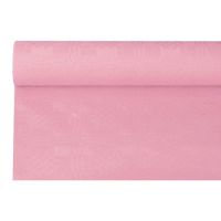Nappe en papier damassée 6 m x 1,2 m rose clair