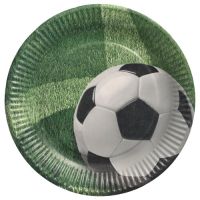 Assiettes, carton "Biobased Party" rond Ø 23 cm "Football"