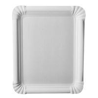 Assiettes, carton "pure" rectangulaire 16,5 cm x 20 cm blanc