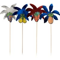 Piques décoratives 19,5 cm couleurs assorties "Palm Leaf"