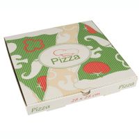 Cartons à pizza en cellulose "pure" rectangulaire 28 cm x 28 cm x 3 cm