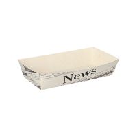 Barquettes frites  8,5 cm x 16,5 cm blanc "Newsprint", grand format