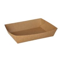 Barquettes snack, carton "pure" 13 x 18 cm marron, très grande taille