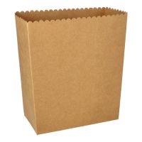 Boîte à popcorn Carton "pure" rectangulaire 2400 ml 19,2 cm x 15,8 cm x 8 cm marron grand