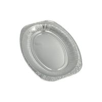 Plat de service, en aluminium ovale 35 x 24,5 cm