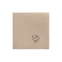 Serviettes, 2 plis "PUNTO" pliage 1/4 20 cm x 20 cm naturel fait à partir de papier recyclé, microgaufrée, en boîte distributrice