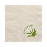 Serviettes, 2 couches pliage 1/4 33 cm x 33 cm naturel avec teneur en herbe