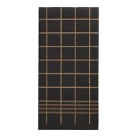 Serviettes, 2 plis "PUNTO" pliage 1/8 39 cm x 40 cm noir/or "Kitchen Towel" microgaufrée