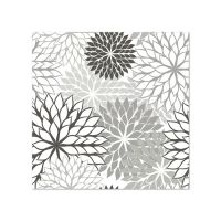 Serviettes, 3 plis pliage 1/4 25 cm x 25 cm gris "Floralies"