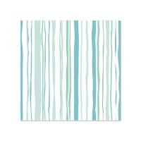 Serviettes, 3 plis pliage 1/4 25 cm x 25 cm bleu "Stripy"