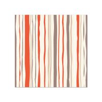 Serviettes, 3 plis pliage 1/4 25 cm x 25 cm brun rouille "Stripy"