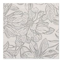 Serviettes, 3 plis pliage 1/4 33 cm x 33 cm "Grey Flowery"