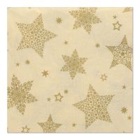 Serviettes, 3 plis pliage 1/4 33 cm x 33 cm crème "Christmas Shine"